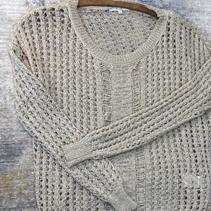 Miss Me Open Knit‎ Sweater Coquette Cottagecore Earthy Minimalist Women's S